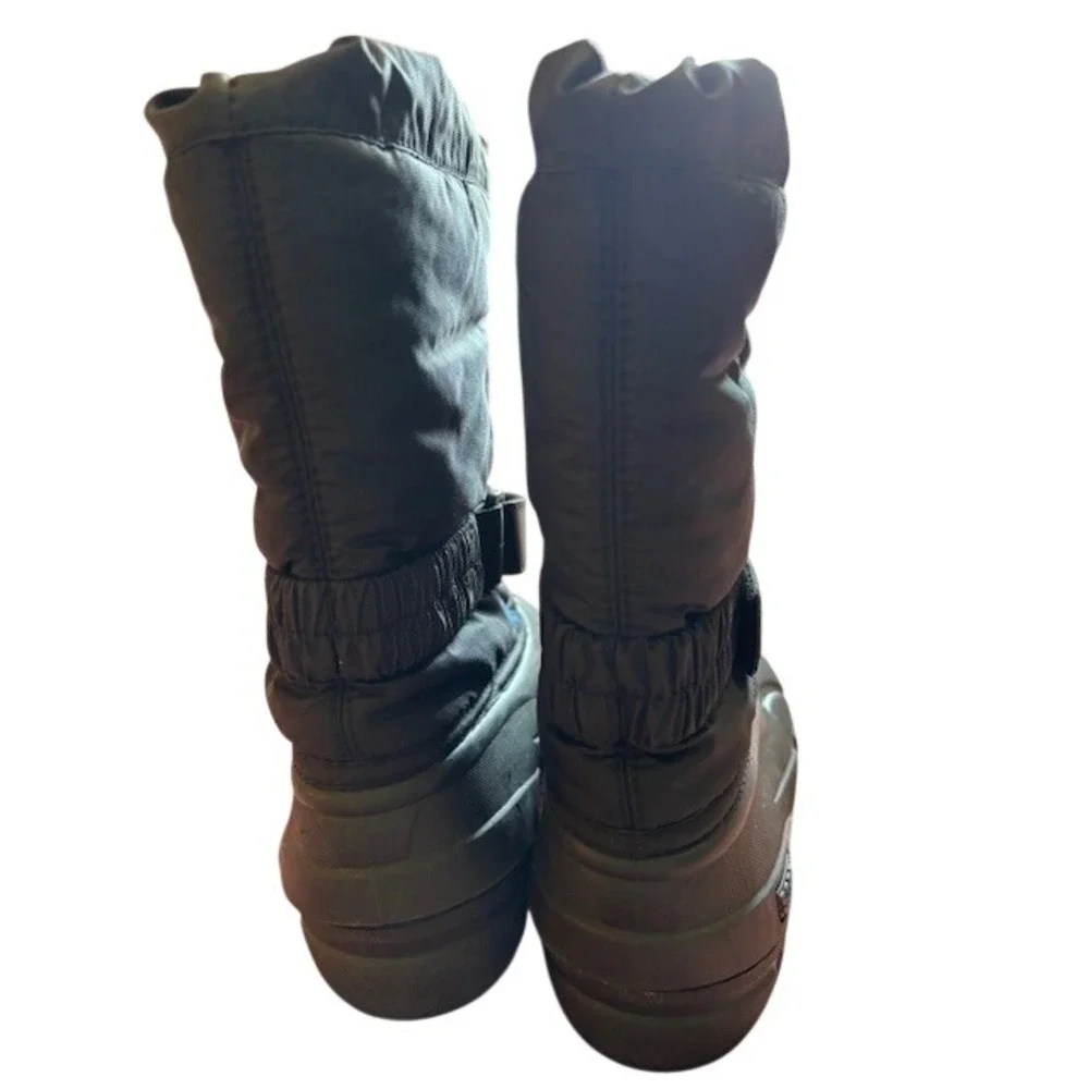 Sorel Flurry Kids Snow Boots Black Blue Waterproof Size 13 Winter Outdoors